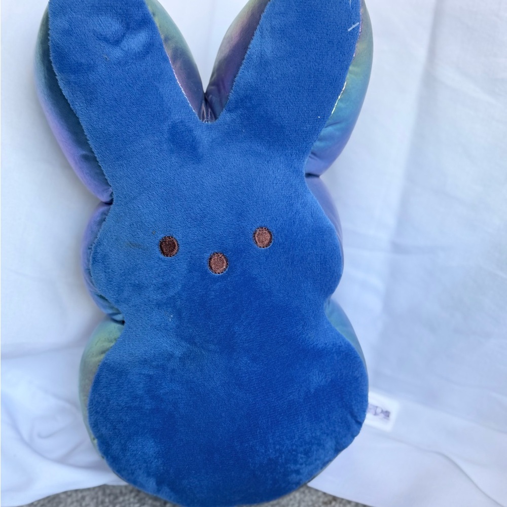 Plush Blue Bunny Accent Pillow